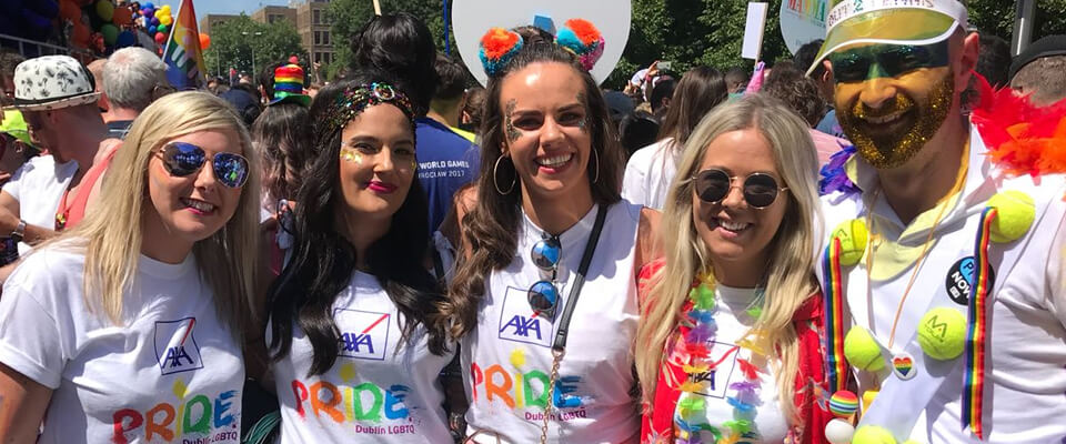 AXA team picture at Dublin Pride parade 2019